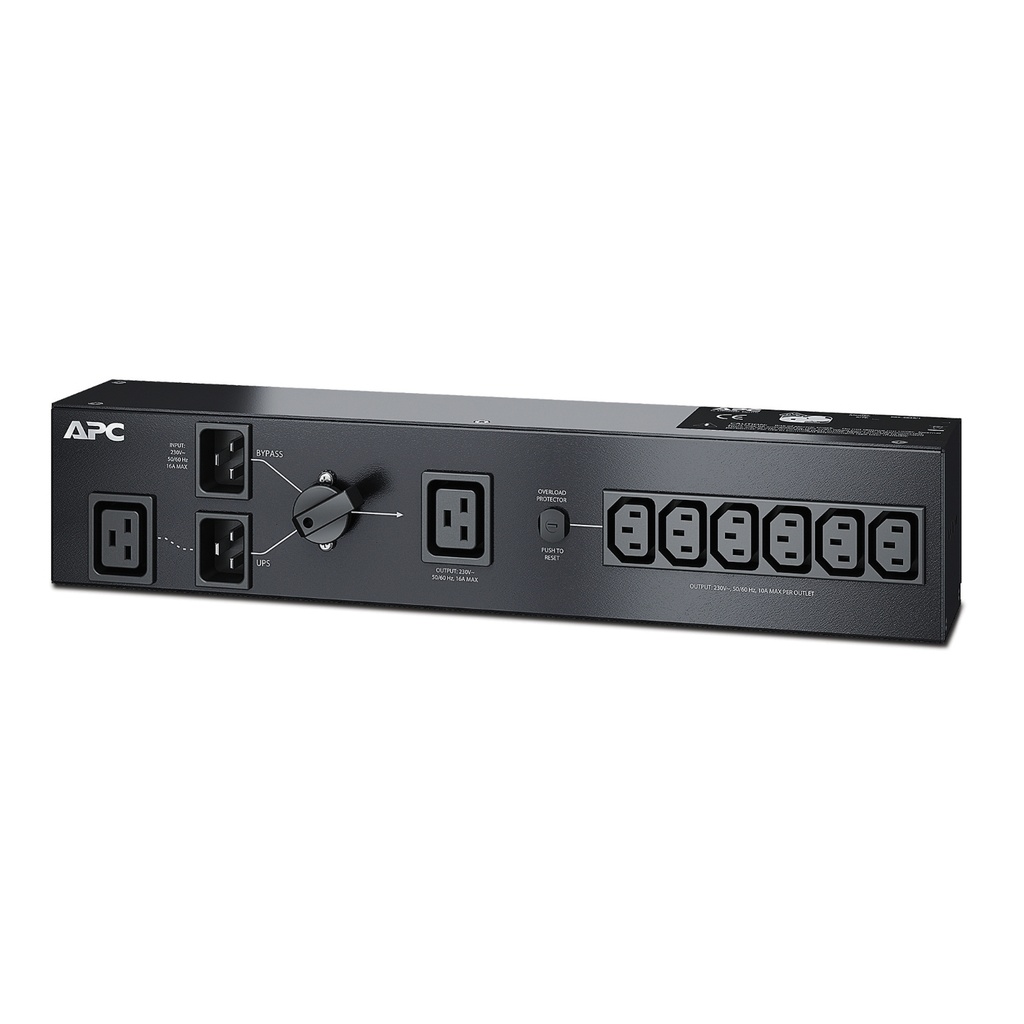731304266747 APC Service Bypass PDU, 2U, 3000VA Load Capacity, 230V/16A Input, 1x IEC C19  6x IEC C13 Outlets