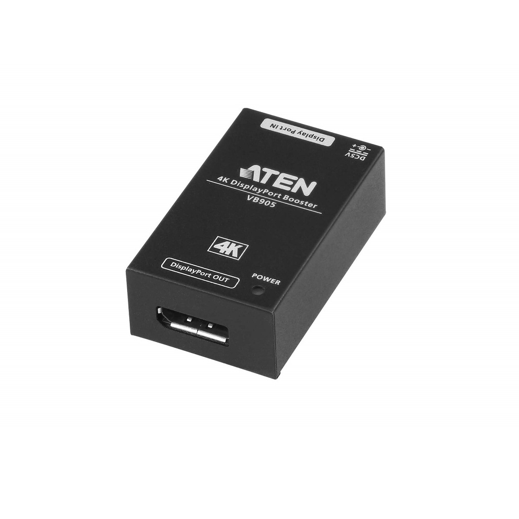 672792008412 Aten Video Booster True 4K Displayport 1.2, Extend Up to 5m, Cascadable up to 3 Levels (20m), Plug and Play