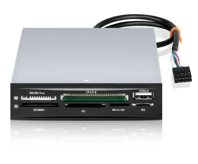 [9320301002949] Astrotek 3.5" Internal Card Reader Black All In One USB2.0 Hub CF MS SD Flash Memory Card