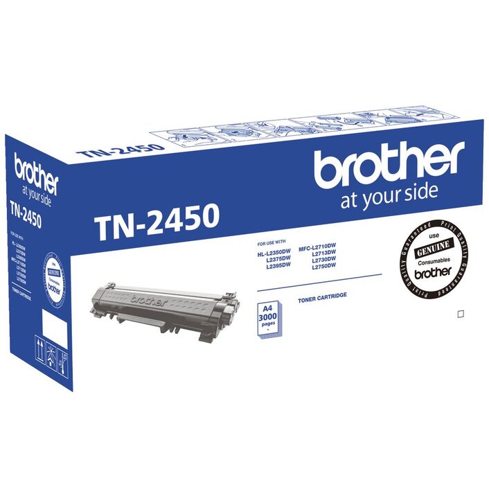 4977766779685 Brother TN-2450 Mono Laser Toner- Standard, HL-L2350DW/L2375DW/2395DW/MFC-L2710DW/2713DW/2730DW/2750DW up to 3,000 pages