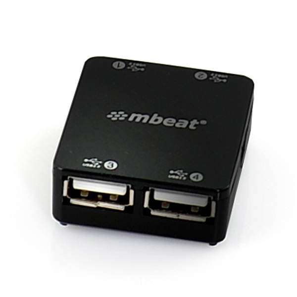 [9346396000875] mbeat® 4 Port USB 2.0 Hub - USB 2.0 Plug and Play/ High Speed Interface/ Ideal for Notbook/PC/MAC users USB 2.0 Speed up to 480Mbps Weight: 22g