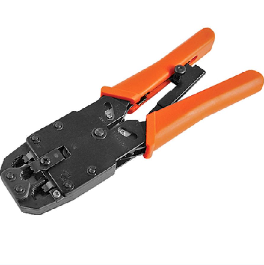 9320101300306 Astrotek 8 pins RJ-45 6 pins RJ-12 4 pins RJ-11 Crimper Cut Strip Crimping Tool Kit with Ratchet Orange Colour Hood RoHS ~CBC-RJ1245