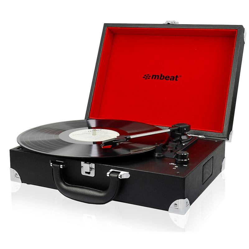 [9346396001032] mbeat® Retro Briefcase-styled USB Turntable Recorder Built in 3.5mm headphone jack built-in speaker USB output support