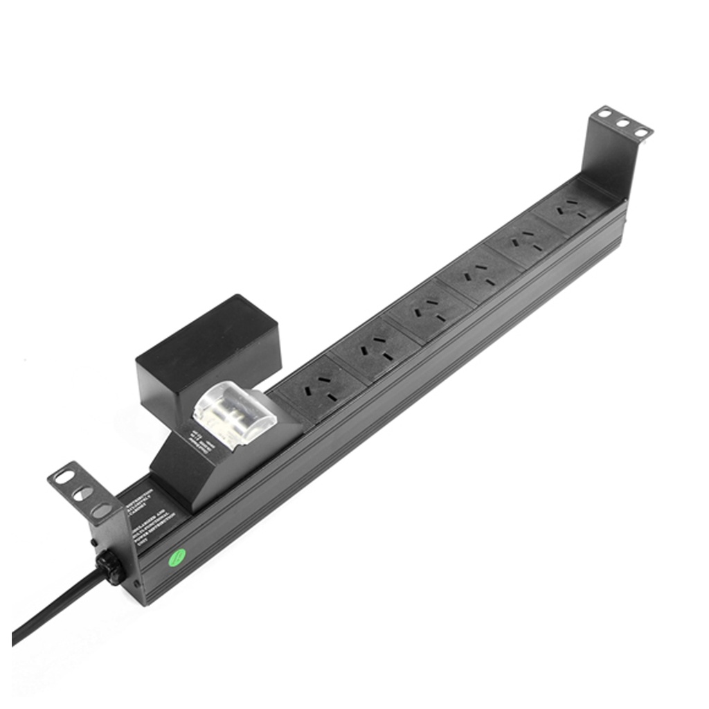 [3968876364992] PowerShield Horizontal PDU with 10A Aus Input plug, 6 x ANZ 10Amp outlets, provides reliable power distribution for horizontal installations