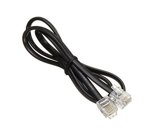 9341756019870 8Ware RJ11-RJ11 2m Telephone Line Cord 6P4C to 6P4C Plug Black 28AWG