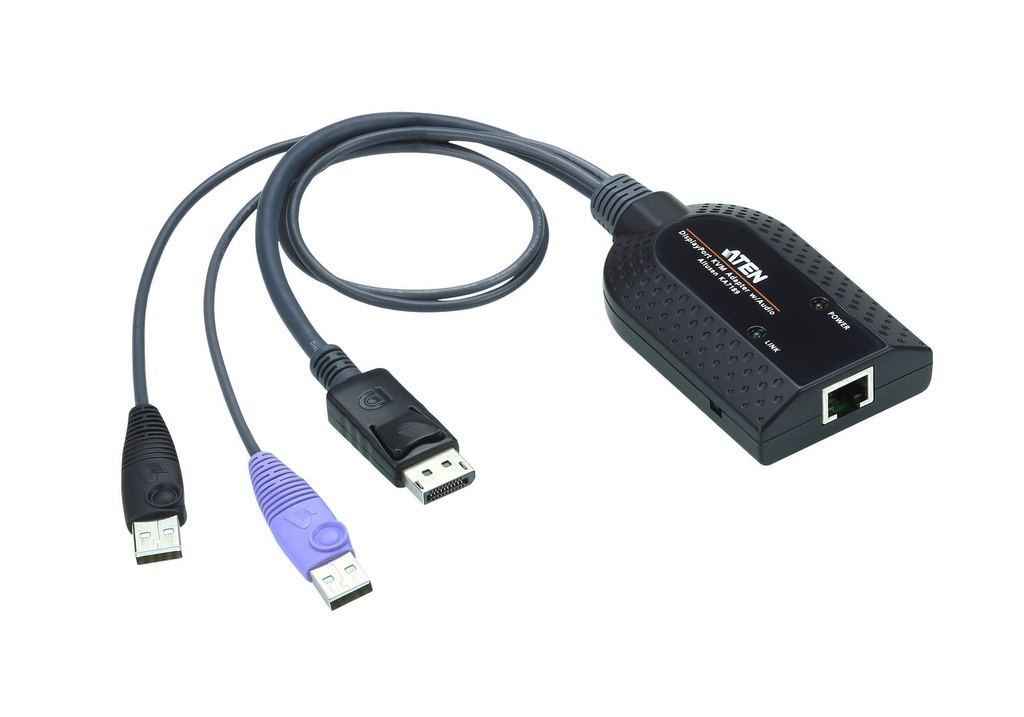 4719264647277 Aten KVM Cable Adapter with RJ45 to DisplayPort (w/ Audio Signal)  USB to suit KM and KN series