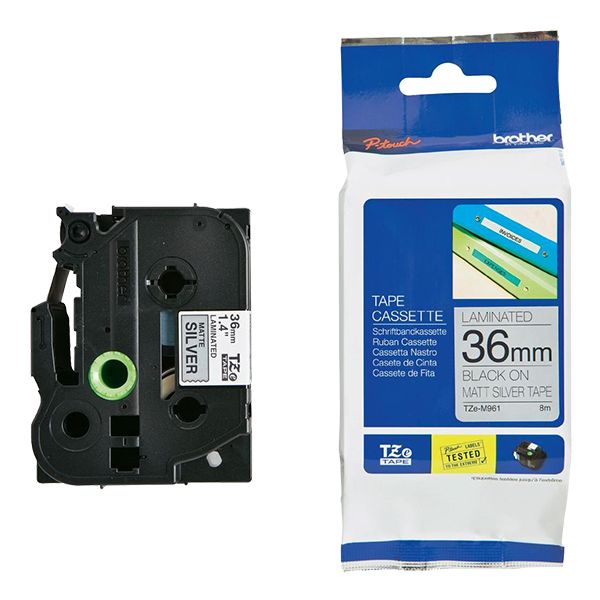 4977766684057 Brother 36mm Black on Silver MATT TZE Tape