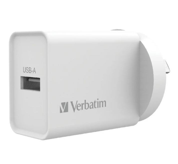 [4895117965900] Verbatim USB Charger Single Port 2.4A - White Single Port Wall Charger
