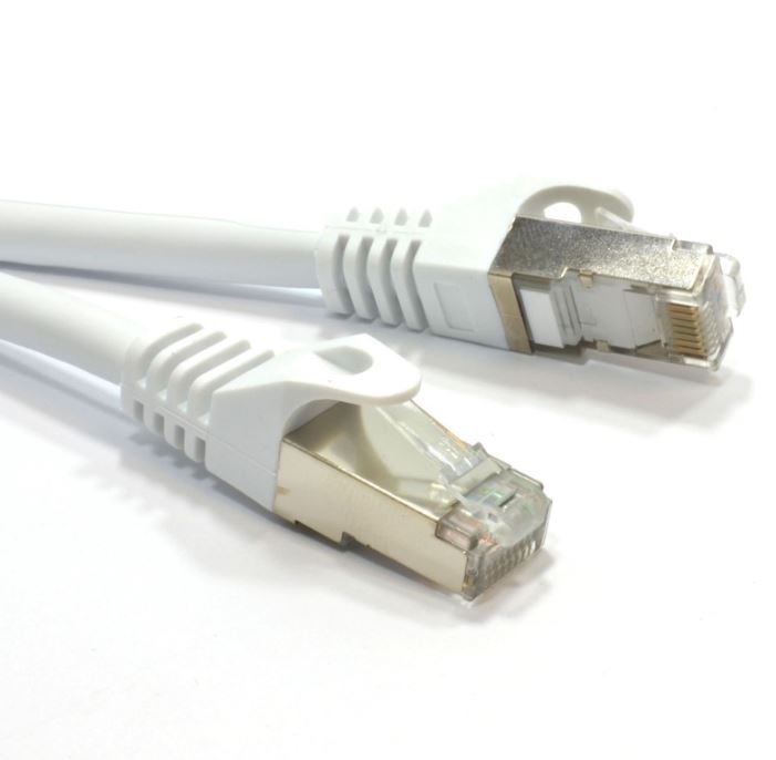 9320422519500 Astrotek CAT6A Shielded Cable 2m Grey/White Color 10GbE RJ45 Ethernet Network LAN S/FTP LSZH Cord 26AWG PVC Jacket