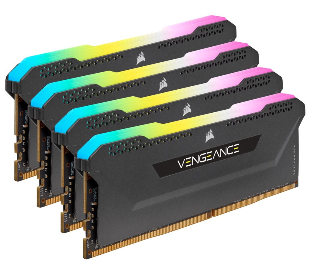 840006632146 Corsair Vengeance RGB PRO SL 32GB (4x8GB) DDR4 3600Mhz C18 Black Heatspreader Desktop Gaming Memory