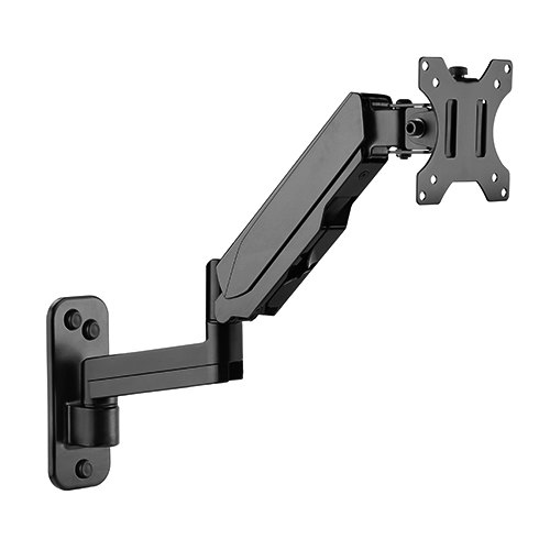 [6956745159487] Brateck Single Screen Wall Mounted Articulating  Gas Spring Monitor Arm 17"-32",Weight Capacity (per screen) 8kg;