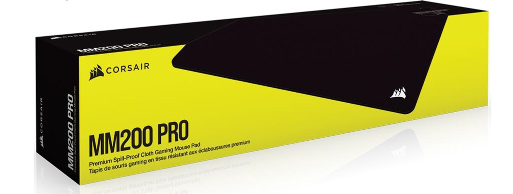 840006629450 Corsair MM200 PRO Premium Spill-Proof Cloth Gaming Mouse Pad – Heavy XL - 450mm x 400mm surface, Black Surface