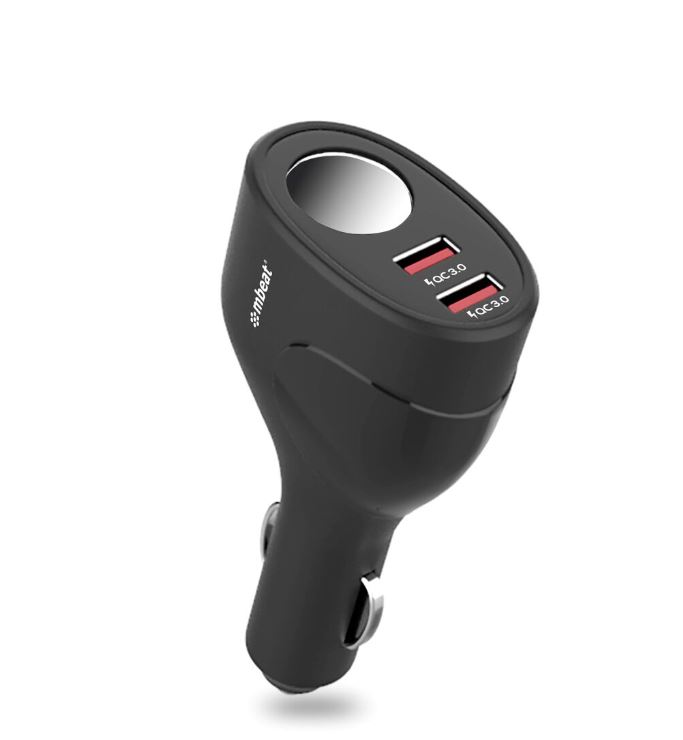 9346396002343 mbeat®  Gorilla Power Dual Port QC3.0 Car Charger and Cigarette Lighter Extender features built-in over heat Package Weight: 70g