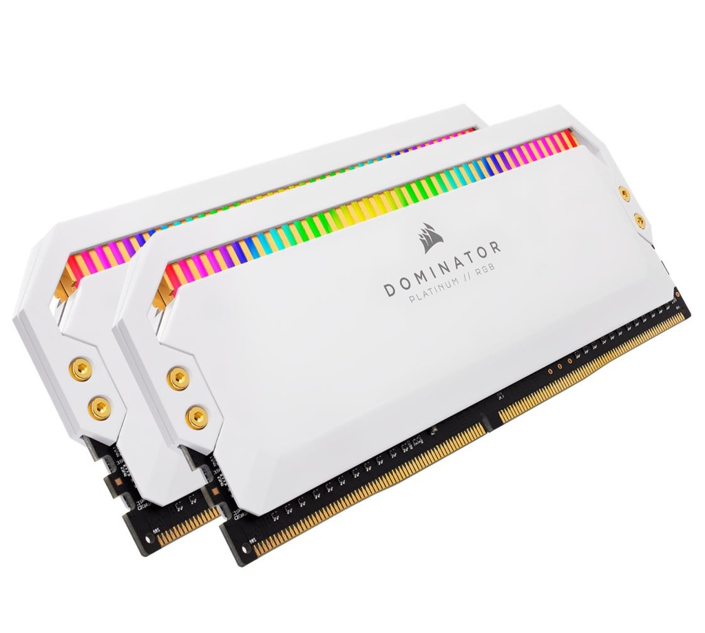 840006625315 Corsair Dominator Platinum RGB 16GB (2x8GB) DDR4 3200MHz C16 1.35V UDIMM XMP 2.0 White Heatspreaders Desktop PC Gaming Memory