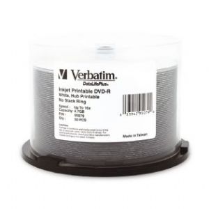 23942950790 Verbatim DVD-R 4.7GB 50Pk White Wide Inkjet 16x