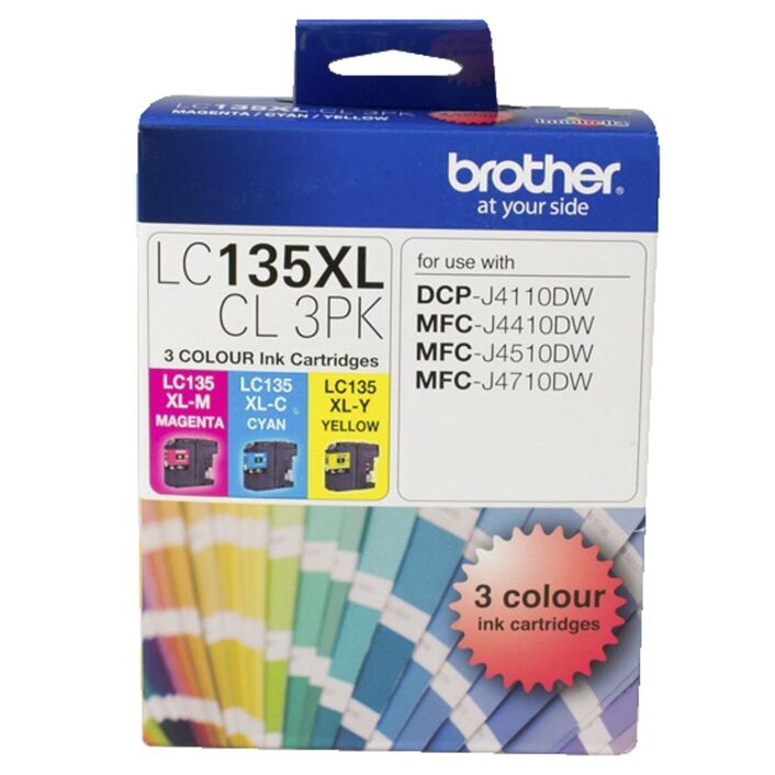 [4977766715478] Brother LC-135XL Colour Value Pack 1XCyan 1X Magenta 1X Yellow