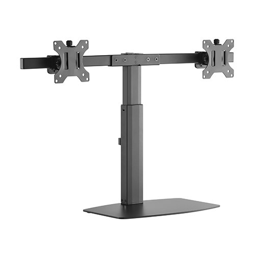 6956745161879 Brateck Dual Free Standing Screen Pneumatic Vertical Lift Monitor Stand Fit Most 17‘-27’ Monitors Up to 6kg per screen VESA 75x75/100x100