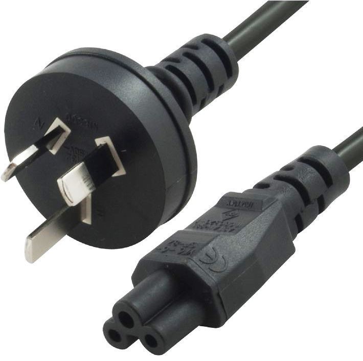 9341756014691 8ware 2m AU Power Lead Cord Cable 3-Pin AU to ICE 320-C5 Cloverleaf Plug Mickey Type Black Male to Female 240V 7.5A 3 core Notebook/Laptop AC Adapter