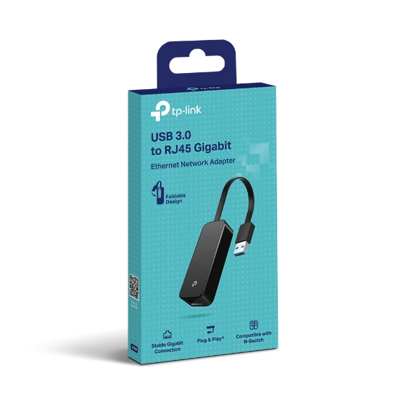 4897098687376 TP-Link UE306 USB 3.0 to Gigabit Ethernet Network Adapter, Foldable and Portable, Suitable for Ultrabook, Nintendo Switch, Linux, Windows 10/8.1