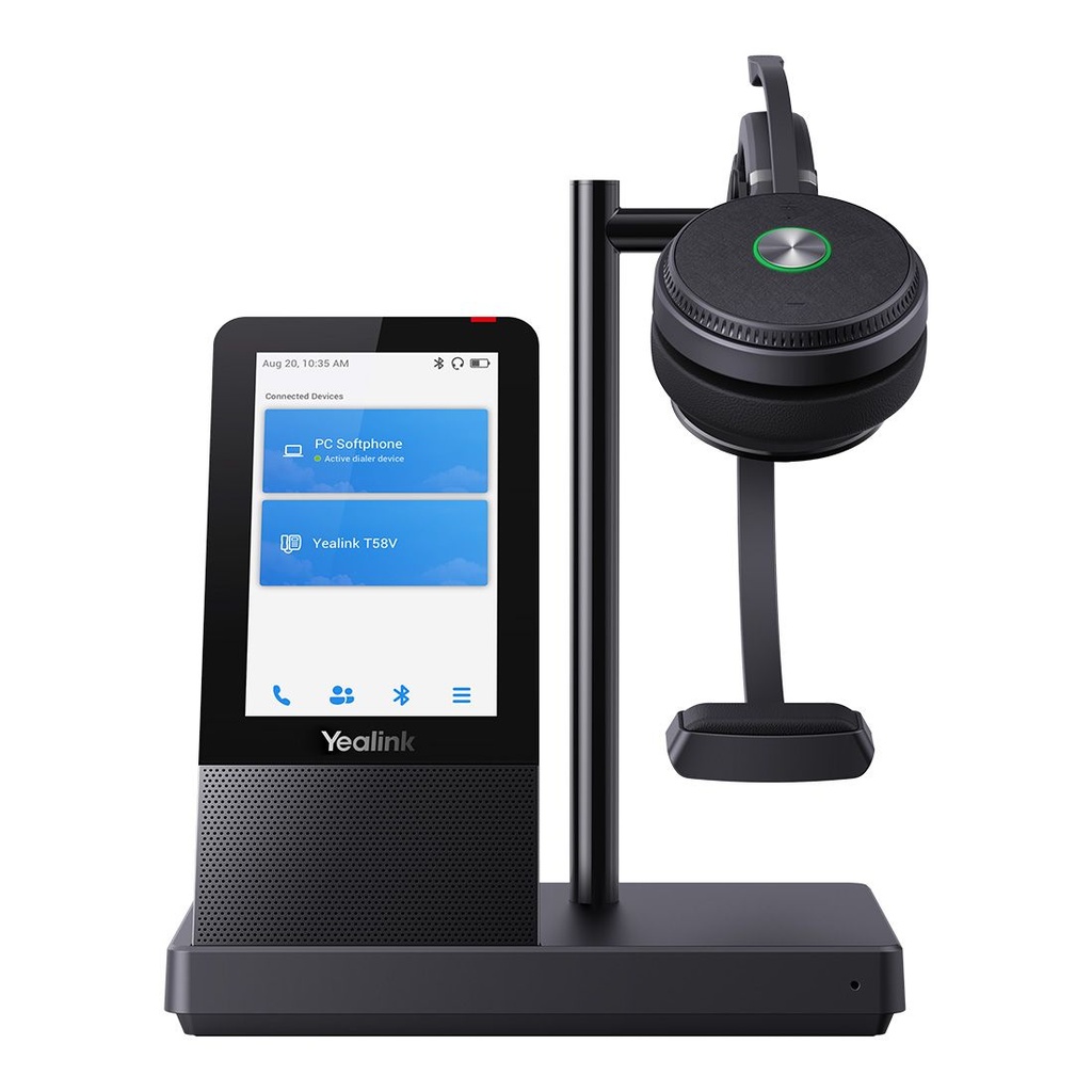 [6938818306424] Yealink WH66 Mono UC DECT Wireless Headset, UC Workstation, HD Voice, 2-Mic Noise Cancellation330° Adjustable, Leather Ear Cushions,Teams Certified