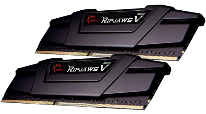 4719692004970 G.SKILL F4-3200C16D-16GVKB 16GB (2 x 8GB)/ PC4-25600 / DDR4 3200 Mhz/ Timings 16-18-18-38/ Voltage 1.35V/ RipjawsV