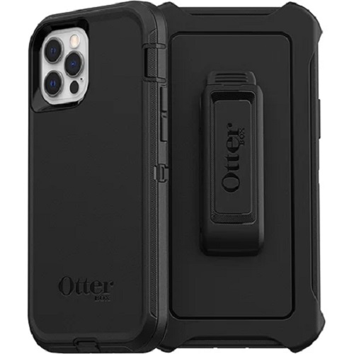 OtterBox Defender Apple iPhone 12 / iPhone 12 Pro Case Black - (77-65401), DROP+ 4X Military Standard, Included Holster, Rugged, 7 Years Warranty