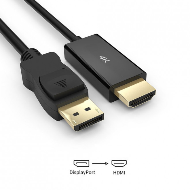 [9350414000730] Simplecom DA201 4K DisplayPort to HDMI Cable 1.8M
