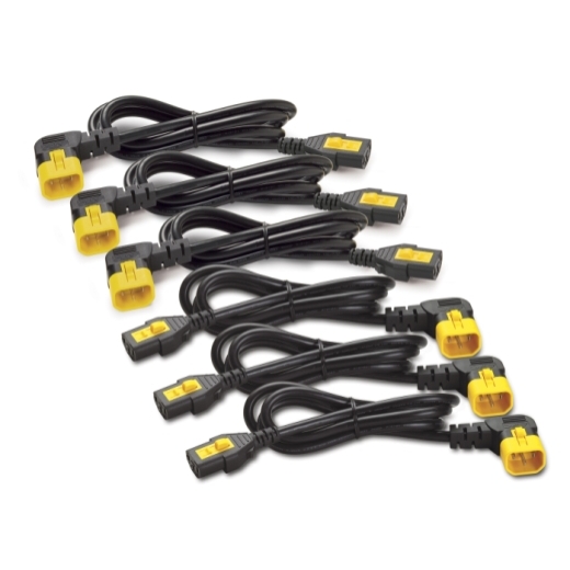 [731304296461] APC Locking Power Cord Kit, C13 to C14 (90 Degree), 1.2M Length, 6 Pack