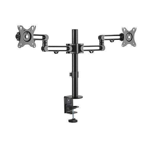 [6956745159432] Brateck Dual Monitor Premium Aluminum Articulating Monitor Arm Fit Most 17"-32" Monitors Up to 8kg per screen VESA 75x75/100x100