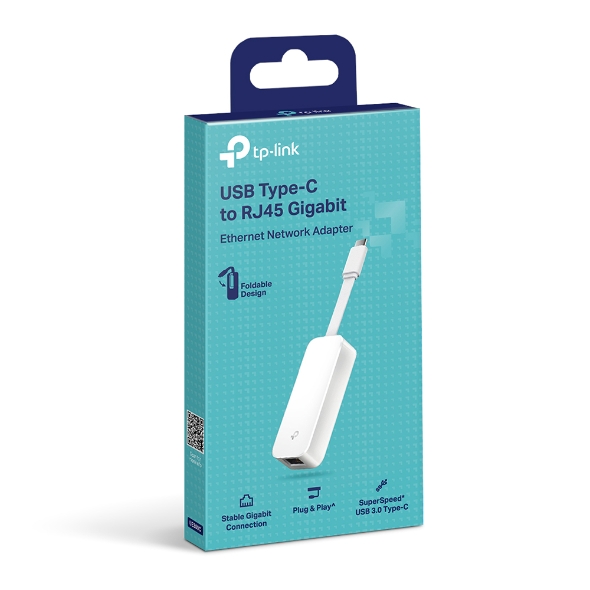 [6935364072599] TP-Link UE300C USB 3.0 Type-C to Gigabit Ethernet Network Adapter SPEC: 1 USB 3.0 Type-C Connector, 1 Gigabit Ethernet Port, Foldable and Portable De