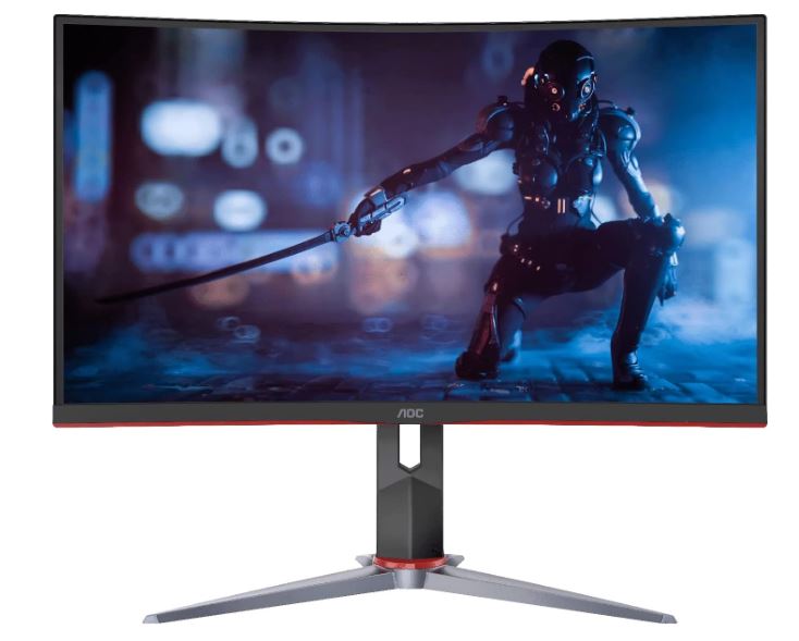 [4717385945852] AOC 27" Super Curved 1000R, QHD 2560 x 1440 165hz, VA,  Free-Sync Premium, 1ms, HDR10,  DP, HDMI, HAS, Flicker Free, Low Blue, VESA 100 Monitor (LS)