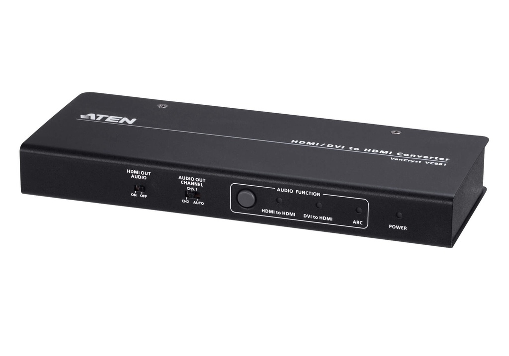 4719264647468 Aten 4K HDMI/DVI to HDMI Converter with Audio De-Embedder, supports ARC and DVI + Audio In to HDMI conversion, analog audio out and digital audio out