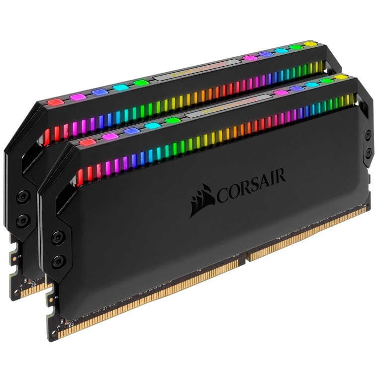 [840006641230] Corsair Dominator Platinum RGB 32GB (2x16GB) DDR4 3200MHz C16 XMP 2.0 Black Desktop PC Gaming Memory