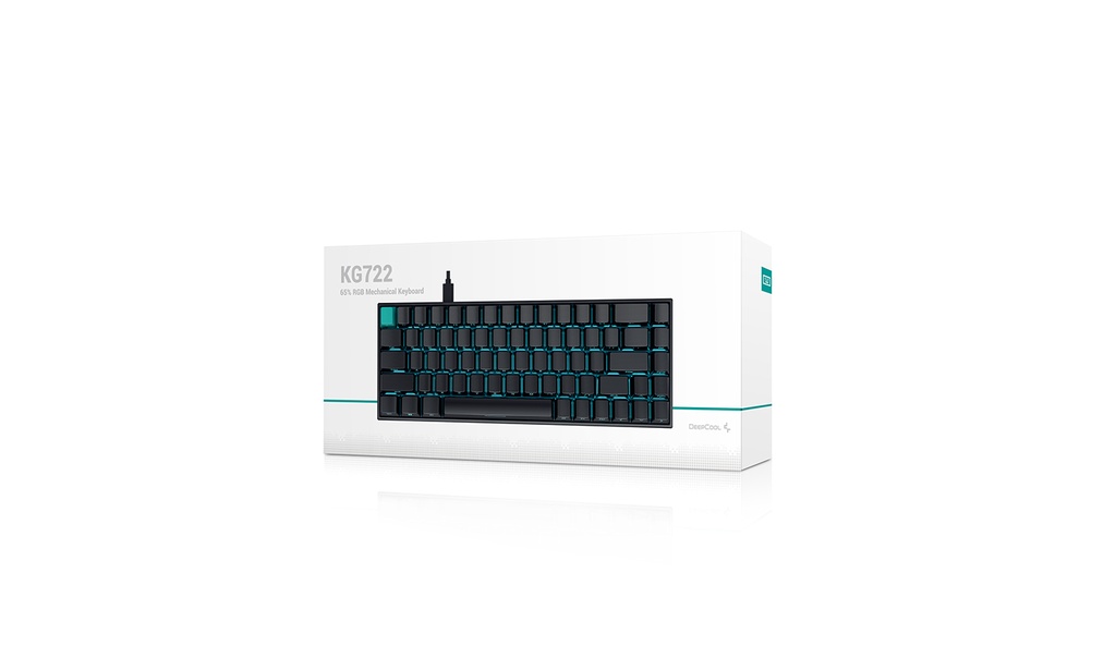 6933412796299 Deepcool KG722 65% Mechanical Keyboard, Ultra Portable, Red Switches, Per Key RGB, Laser Engraved Keycaps