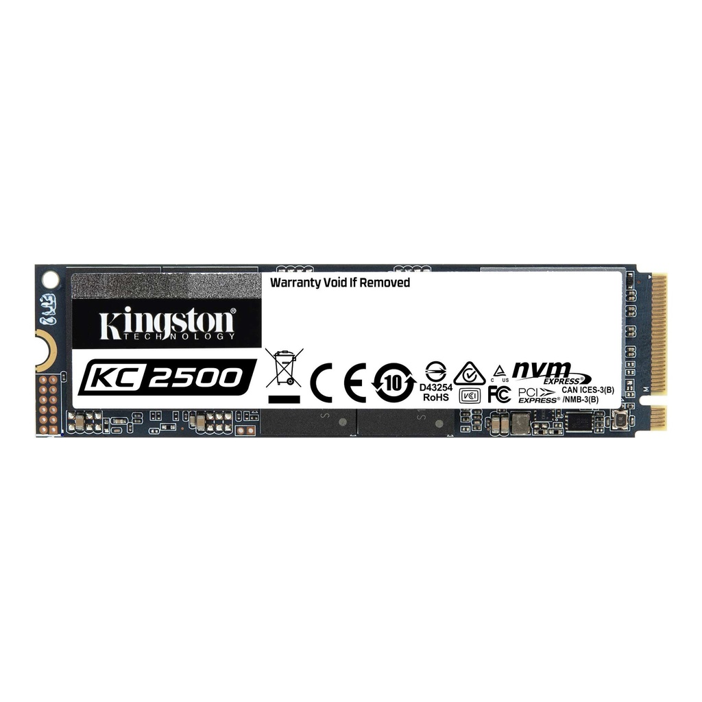 [740617307207] Kingston KC2500 2TB M.2 NVMe PCle SSD 3D NAND 3500/2900MB/s 375K/300K IOPS 1.2PBW XTS-AES 256 bit Encryption 2M hrs MTBF 5yr wty