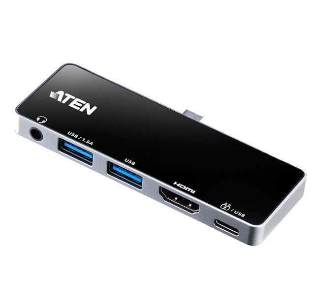 [4710469340635] Aten USB-C Travel Dock with Power Pass-Through, Multiport connection, Supports DP1.4 with single HDMI video output, Designed for iPad Pro  Surface