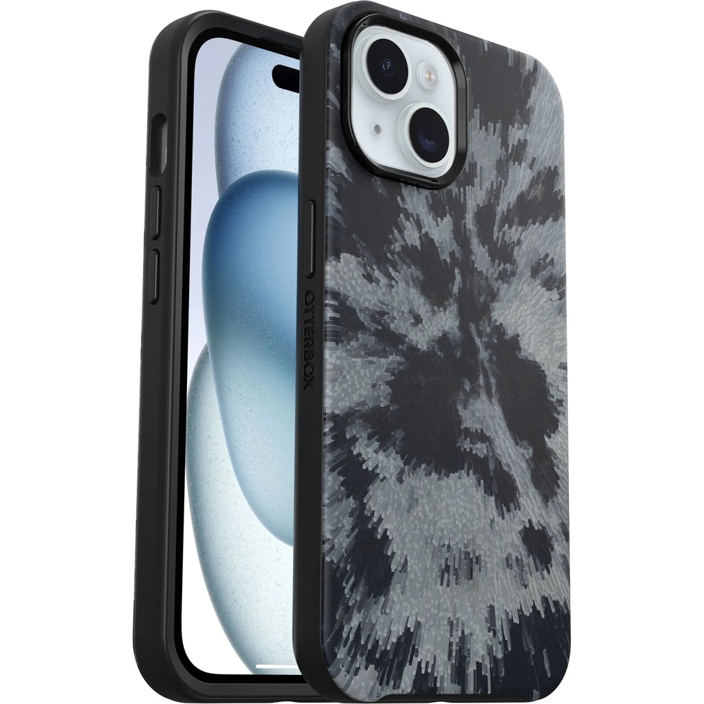 [840304737666] OtterBox Symmetry+ MagSafe Apple iPhone 15 / iPhone 14 / iPhone 13 (6.1") Case Burnout Sky (Black) - (77-93403) Antimicrobial,7 Years Warranty