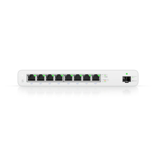 810010076564 Ubiquiti UISP Switch, 8-Port GbE Switch w/ 27V Passive PoE, For MicroPoP Applications, 110W PoE Budget, Fanless, Layer 2 Switching, 2Yr Warr