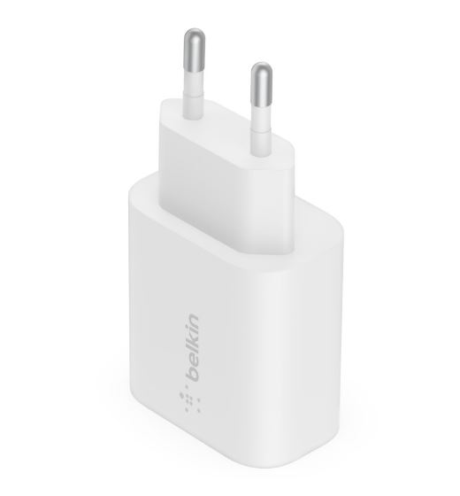 745883838264 Belkin Boost Charge USB-C PD 3.0 PPS Wall Charger 25W - White (WCA004auWH), Compact and Travel-Ready,A Smarter, Faster Charger