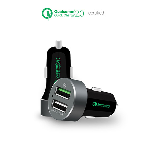 [9346396001643] (LS) mbeat® QuickBoost USB 2.0 Dual Port Car Charger - Certified Qualcomm Quick Charge 2.0 technology /Fast Charging/Samsung Galaxy Note Apple iPhone
