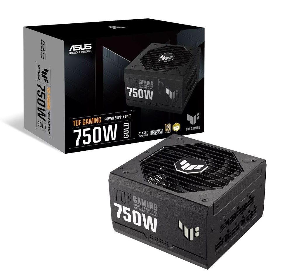 4711081786856 ASUS TUF-GAMING-750G 750W 80 Plus Gold Fully Modular PSU, Japanese Capacitors.135mm Fan, Dual Ball Fan Bearings, 10YW