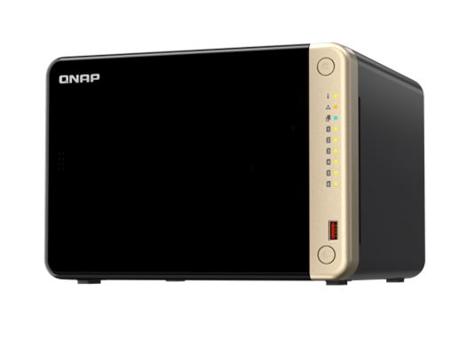 4711103082317 QNAP TS-664-8G 6-Bay desktop NAS, Intel® Celeron® N5105/N5095 quad-core, 8 GB onboard not expandable, 6 x 3.5"/2.5" SATA 6Gb/s drive bays