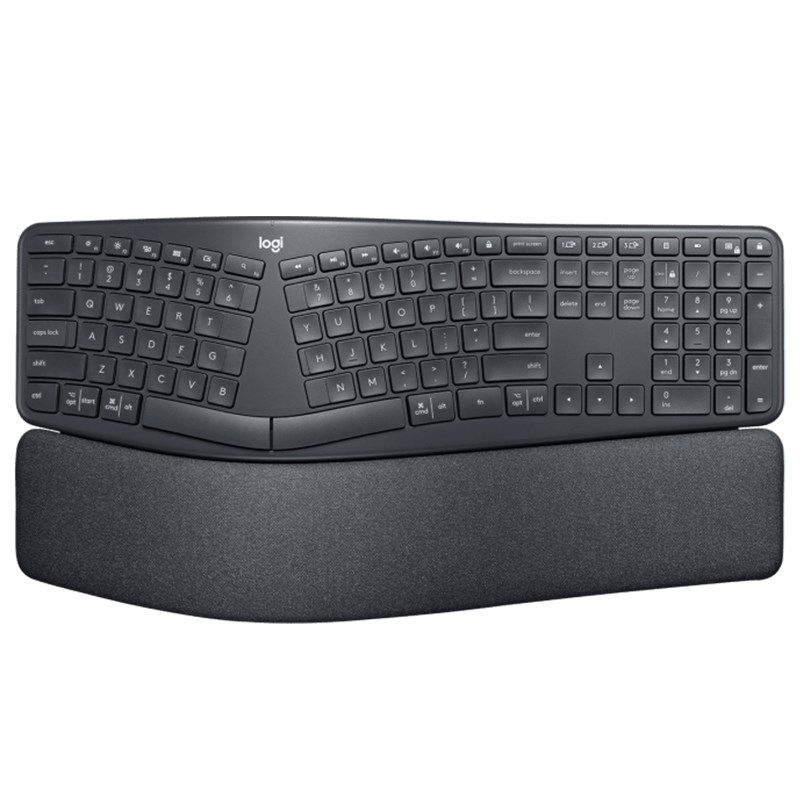 97855165695 Logitech K860 ERGO Split Wireless Keyboard - Curved Ergonomic Split Keyboard, Bluetooth/2.4GHz USB
