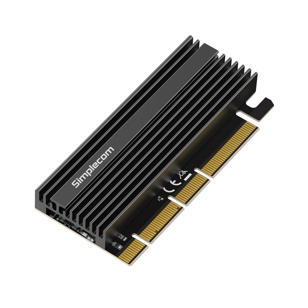 9350414002765 Simplecom EC415B NVMe M.2 SSD to PCIe x4 x8 x16 Expansion Card with Aluminium Heat Sink Black
