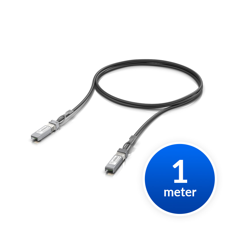 810010077059 Ubiquiti SFP+ Direct Attach Cable, 10Gbps DAC Cable, 10Gbps Throughput Rate, 1m Length, 2Yr Warr