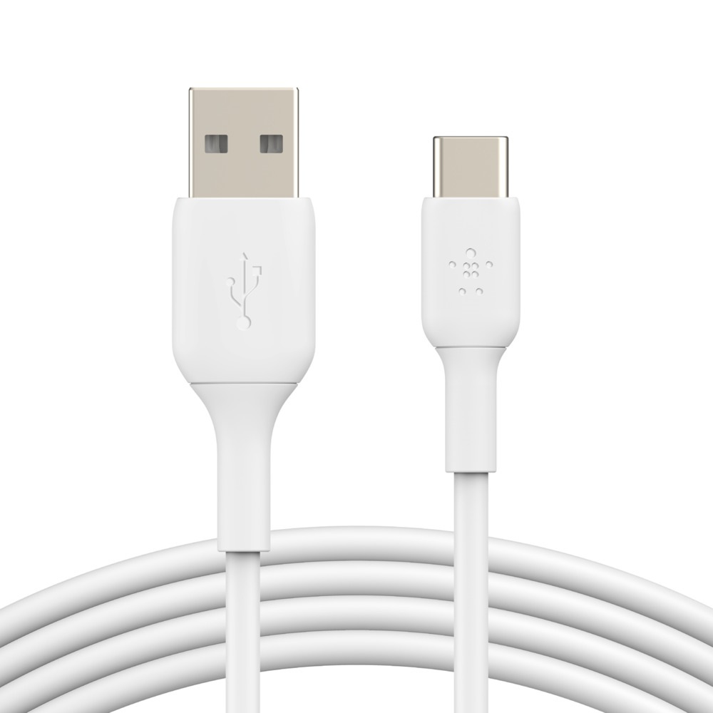 745883788514 Belkin BoostCharge USB-C to USB-A Cable (2m/6.6ft) - White (CAB001bt2MWH),12W,480Mbps,8K+ bend,Samsung Galaxy,iPad,MacBook,Google,OPPO,Nokia,2YR