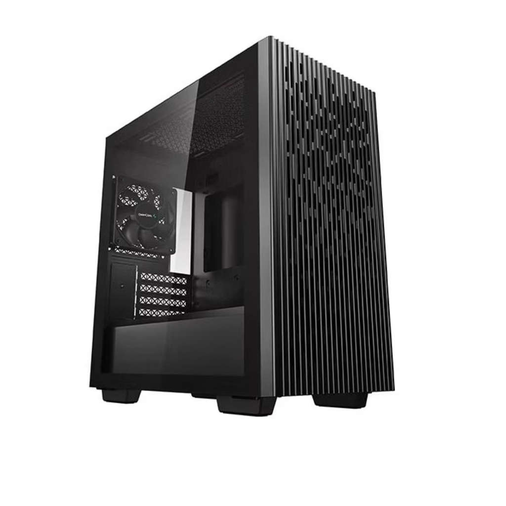 [6933412714552] DeepCool MATREXX 40 Mini-ITX / Micro-ATX Case, Tempered Glass Side Panel, Mesh Top and Front, 1x Pre-Installed Fan, Removable Drive Cage, Black