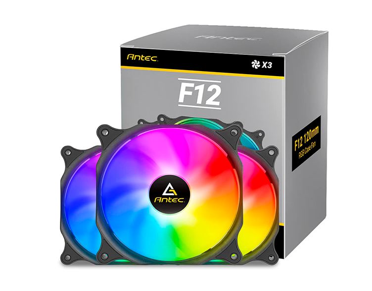 [761345400152] Antec F12 Racing ARGB 3 Pack w/ ARGB and PWM Controller. Full Spectrum ARGB lighting and efficient cooling. Visual appealing 120mm x 3 Case Fan.