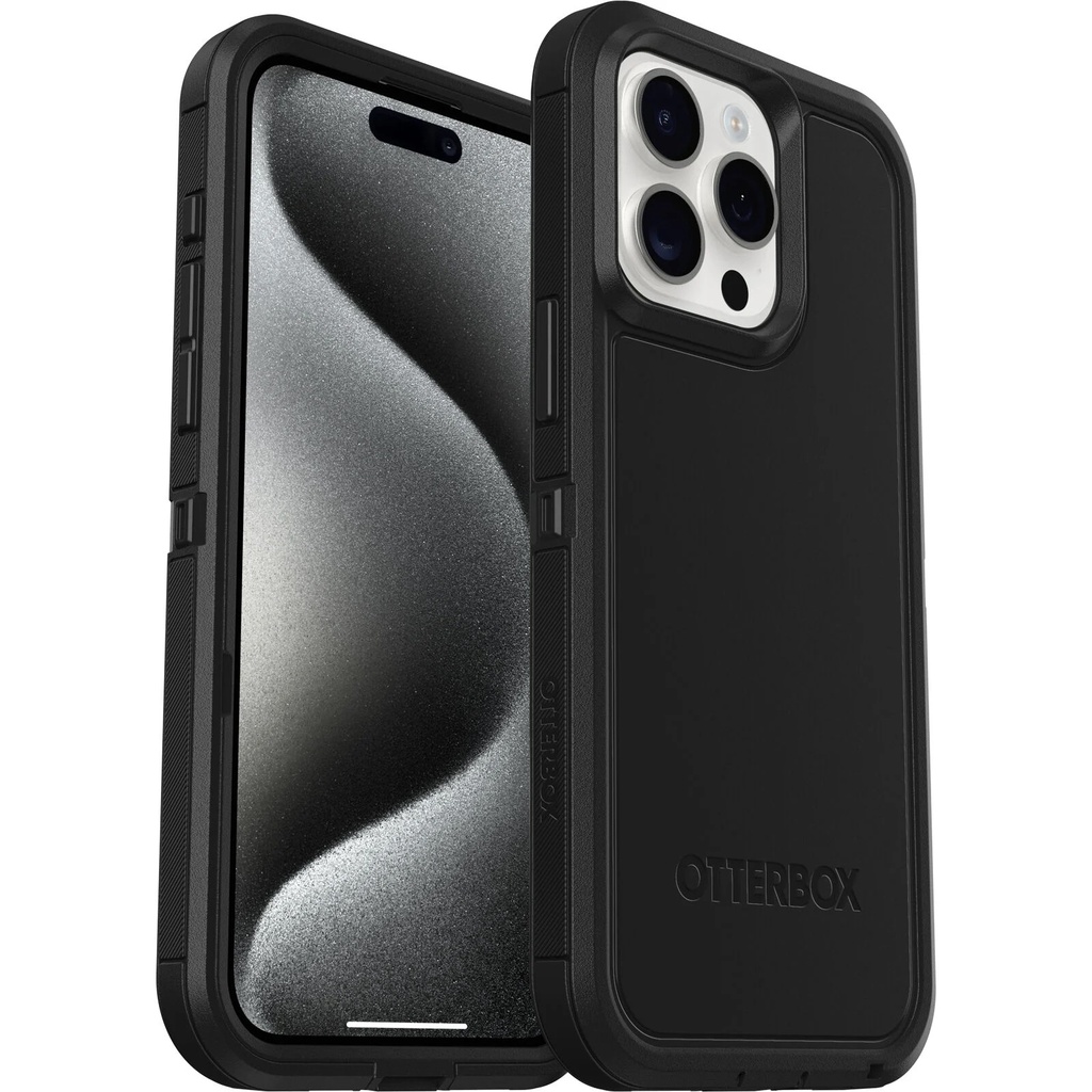 [840304733453] OtterBox Defender XT MagSafe Apple iPhone 15 Pro Max (6.7") Case Black - (77-92966), DROP+ 5X Military Standard, Multi-Layer, Rugged,7 Years Warranty