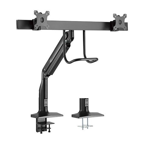6956745162104 Brateck Dual Monitors Select Gas Spring Aluminum Monitor Arm Fit Most 17‘-35’ Monitors Up to 10kg per screen VESA 75x75/100x100 (LS)